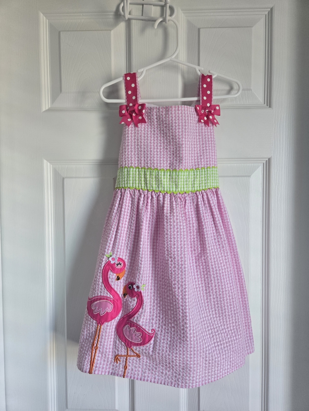 Emily Rose Pink and Lime Girls' Flamingo Sundress